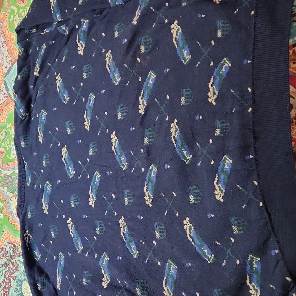 *VTG* 80'S Golf IZOD  Dad Sweater ,grandpa Chic , XL Navy - Picture 3 of 4